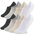 EPEIUS Thick No Show Socks for Women Athletic Ankle Socks Cushioned Running Low Cut Non Slip Footies 3/6 Pairs