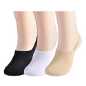 EPEIUS Womens No Show Socks Non Slip Thin Seamless White Nude Invisible Socks Footies Low Cut Liner 3/6 Pairs