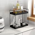 Epic Premium 2-Tier Standing Rack,Bathroom Cosmetic Storage Rack Kitchen Spice Rack,Cosmetic Organizer Holder,Bathroom Tray And Multifunctional Storage Rack(No Installation Required) Black - Metal