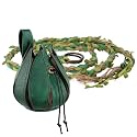 EpicCos Medieval Faux Leather Adjustable elven belt with Leaf Dice Pouch