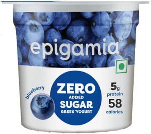 epigamia no added sugar blueberry flavored yogurt