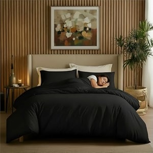 epinch duvet cover set 1200 tc 100 egyptian cotton luxurious soft home amp hotel 3-piece 1-duvet cover 2-pillow sham cover zipper amp tie closure black queen_90 x 90 inch