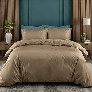 epinch duvet cover set 1200 tc 100 egyptian cotton luxurious soft home amp hotel 3-piece 1-duvet cover 2-pillow sham cover zipper amp tie closure taupe queen_90 x 90 inch