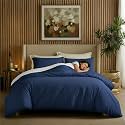 Epinch Duvet Cover Set 1200 TC 100% Egyptian Cotton Luxurious Soft Home &amp; Hotel 3-Piece 1-Duvet Cover 2-Pillow Sham Cover Zipper &amp; Tie Closure (Royal Blue, Single_61 X 91 Inch)