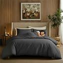 Epinch® Duvet Cover Set 1200 TC 100% Egyptian Cotton Luxurious Soft Home &amp; Hotel 3-Piece 1-Duvet Cover 2-Sham Cover Zipper &amp; Tie Closure (Dark Gray, Double_91 X 101 Inch)