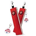 Epipen Carry Case, Compact Epi Pens Carrying Case Insulated with Keychain Clip, 2 PK Diabetes Travel Case for Allergy Medication Heat Resistant, Portable Epipen Holder Pouch for Travel, Red