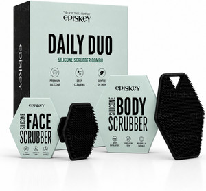 episkey daily duo silicone face  body scrubber combo deep cleansing dead skin removal