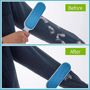 episkey pet hair remover brush - sided lint brush with self - cleaning base lint brush - fur amp lint removal for clothes furniture car seat couch remover magic clean clothingfurniture blue phr