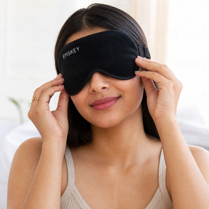 episkey premium soft velvet eyemask with adjustable strap 100 blackout deep sleep-black