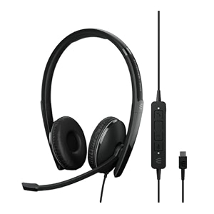 epos adapt 165t usb-c ii - wired headphones double-sided on ear headset-35mm jackusb-c connectivity ms teams certified-uc optimized