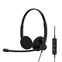 EPOS Impact 100 MS Stereo USB-C+A Headset with Microphone, Certified Microsoft Teams, Noise-Cancelling Mic, Lightweight, Call Control, USB Adapter, Soft Earpads, Professional UC Headphones