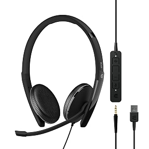epos  sennheiser adapt 165t usb ii 1000902 - wired double-sided headset - 35mm jackusb connectivity - teams certified-uc optimized-superior stereo sound