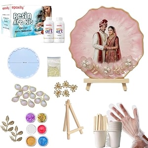 epoxity resin diy kit photoframe kit with resin wooden stand and dry flowers rasin liquid 3d flower photo frame kit