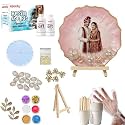 Epoxity Resin DIY Kit Photoframe Kit with Resin, Wooden Stand and Dry Flowers Rasin Liquid (3D Flower Photo Frame Kit)