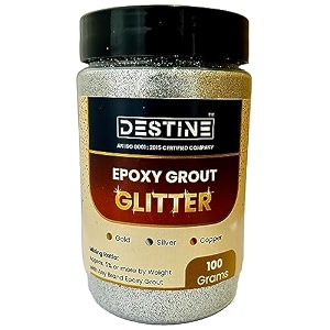 destine epoxy grout glitter gold silver copper mini packs 50 gm 100 gm 250 gm glitter for epoxy grout jewels for tile amp stone joint sparkle for tile amp stone joint 100 grams silver