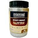 DESTINE® EPOXY Grout Glitter (Gold, Silver, Copper) (MINI Packs: 50 Gm, 100 Gm, 250 Gm), Glitter for Epoxy Grout, Jewels for Tile &amp; Stone Joint, Sparkle for Tile &amp; Stone Joint (100 Grams, Silver)