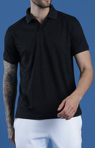 EPPE Solid Men Polo Neck Black T-Shirt