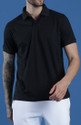 EPPE Solid Men Polo Neck Black T-Shirt