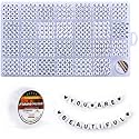 Eppingwin 1400 pcs Letter Beads, 4x7 mm Acrylic Beads, Beads for Jewelry Making, Beads for Bracelet Making, Alphabet Beads, in 28 Grid Box (White and Black)