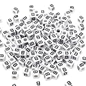 Eppingwin 400 PCS Acrylic Letter Beads, 66 mm Square, Alphabet for Bracelets (Letter B)