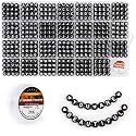 Eppingwin Beads, Letter Beads, Alphabet Beads in 28 Grid Box (4 x 7 mm (Round Beads, 1mm Hole), White Letters &amp; Black Base)