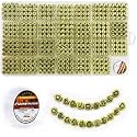 Eppingwin Letter &amp; Alphabet Beads in 28 Grid Box (4 x 7 mm Round Beads, 1mm Hole, Black Letters &amp; Gold Base)