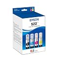 Epson 522 EcoTank Ink Ultra-high Capacity Bottle Black & Color Combo Pack (T522120-BCS) Works with ET-2720, 2800, 2803, 2840, 4700, 4800, 4810, Standard (Pack of 8)