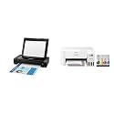Epson Workforce WF-110 Wireless Color Mobile Printer,White, Small,Black & EcoTank ET-2803 Wireless Color All-in-One Cartridge-Free Supertank Printer with Scan, Copy and AirPrint Support
