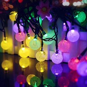 epyz solar string lights outdoor 30 led 20ft multi color