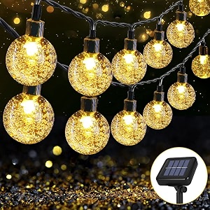 epyz solar light outdoor waterproof string 30 led 20 feet warm yellow