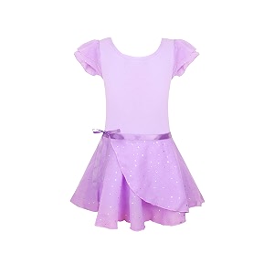 eqsjiu ballet leotards for girls with removable skirt combo tie ruffle sleeve outfit