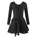 EQSJIU Ballet Leotards for Girls with Removable Skirt Combo Tie Ruffle Sleeve Outfit