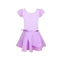 EQSJIU Ballet Leotards for Girls with Removable Skirt Combo Tie Ruffle Sleeve Outfit