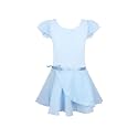 EQSJIU Ballet Leotards for Girls with Removable Skirt Combo Tie Ruffle Sleeve Outfit