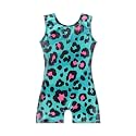 EQSJIU Gymnastics Leotards for Girls Kids Rainbow Mosaic Mermaid Butterfly Stars Leopard Galaxy Tie Dye Cosmos Leopard