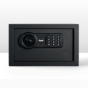 equal 48l securelite safe locker for home  digital pin code  emergency key  10-gauge steel door  3 year warranty  48 litre - matte black