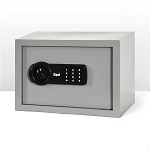 equal 48l securelite safe locker for home  digital pin code  emergency key  10-gauge steel door  3 year warranty  48 litre - light grey