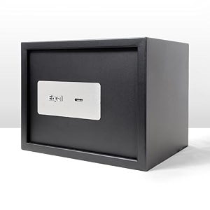 equal 20l safe locker for home  mechanical key lock - no batteries needed  10-gauge steel door  pry-resistant  3 year warranty  20 litre - matte black