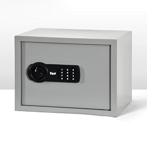equal 48l securelite safe locker for home  digital pin code  emergency key  10-gauge steel door  3 year warranty  48 litre - light grey