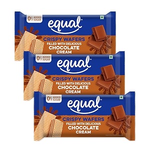 equal chocolate wafer bars sugar-free  pack of 3 60g each  0 added sugar amp 100 taste  flavored wafers 180 gram