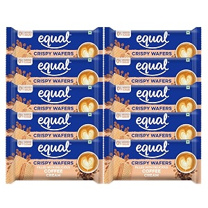 equal coffee wafer bars sugar-free  pack of 10 60g each  0 added sugar amp 100 taste  rakhi gift for brother  perfect rakhi gift  flavored wafers