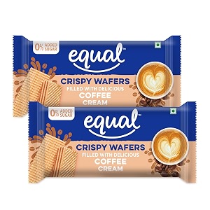 equal coffee wafers bar sugar-free  pack of 2 60g each  0 added sugar amp 100 taste  flavoured wafers  crispy creamy wafers  crunch anytime anywhere
