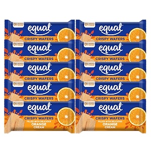 equal orange wafers bars sugar-free  pack of 10 60g each  0 added sugar amp 100 taste  flavored wafers
