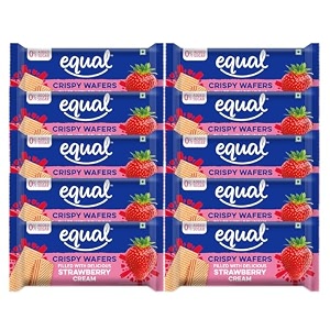 equal strawberry wafer bars sugar-freepack of 100 added sugar amp 100 tasterakhi gift for brotherperfect rakhi giftflavored wafers 600 gmrefined wheat flourmilk solids