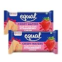 Equal Strawberry Wafers Bar (Sugar-Free) | Pack of 2 (60g each) | 0% Added Sugar &amp; 100% Taste | Flavoured Wafers | Crispy Creamy Wafers | Crunch Anytime Anywhere
