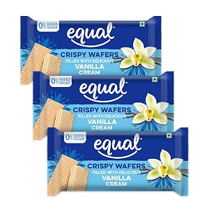 equal vanilla wafer bars sugar-free  pack of 3 60g each  0 added sugar amp 100 taste  flavored wafers 180 gram