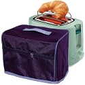 bread pop up toaster cover for all types kitchen table top only cloth cotton lid comfortable size with pocket (Small 2 Slice, Marron)