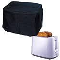 bread pop up toaster cover for all types kitchen table top only cloth cotton lid comfortable size with pocket (Small 2 Slice, Black)