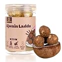 Equisential – Ajwain (Carom Seeds) Laddu for Women after Delivery with Gond and Dry Fruit Mix Pure Cow Bilona Ghee Fresh Ladoo | Homemade | In Jaggery | 650gm |
