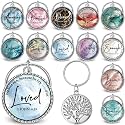 Equsion 36 Pcs Christian Keychain Bulk Mini Bible Keychains, Marble